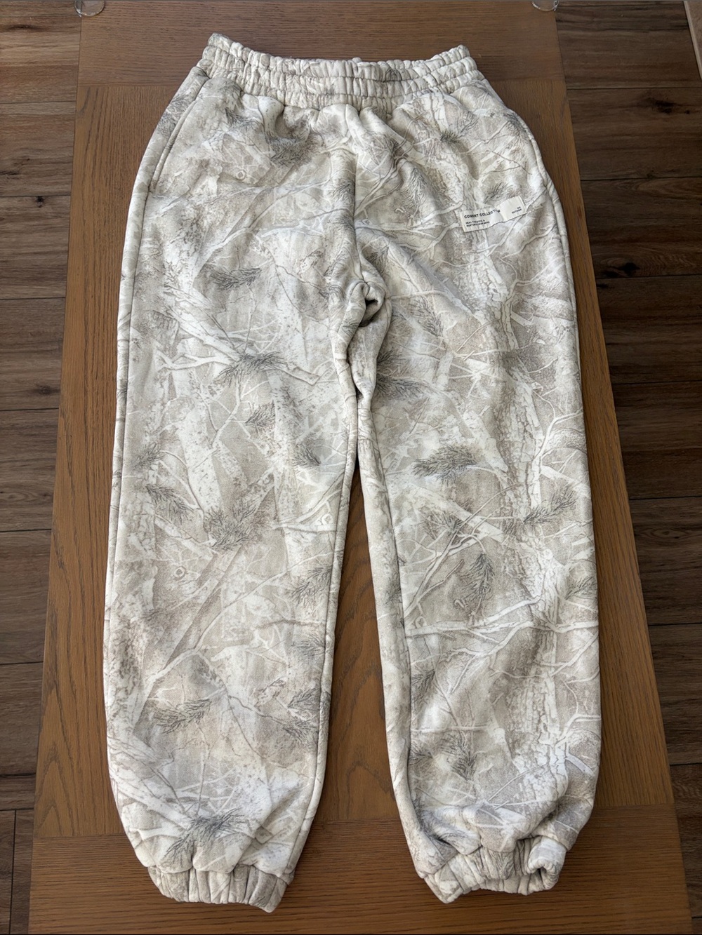 Comfrt large  Neutral Camo Fleece Sweatpants - Beige/Gray